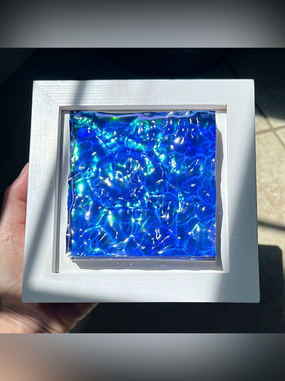 Deep Blue Iridescent Aqua Art